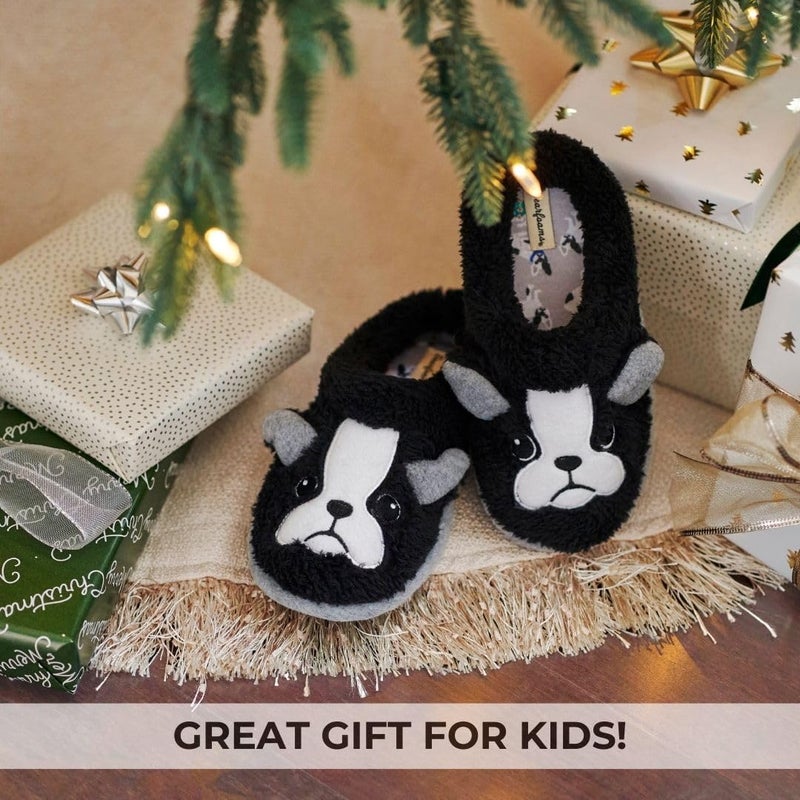 Dearfoams Easter Basket Stuffers Gifts for Kids Washable Animal Critter Slippers, Dog, 1 Big Kid - Image 3